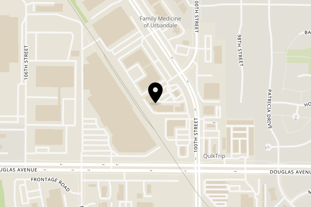 Map showing the location of Tito's Lounge on 3916 NW Urbandale Dr in Urbandale